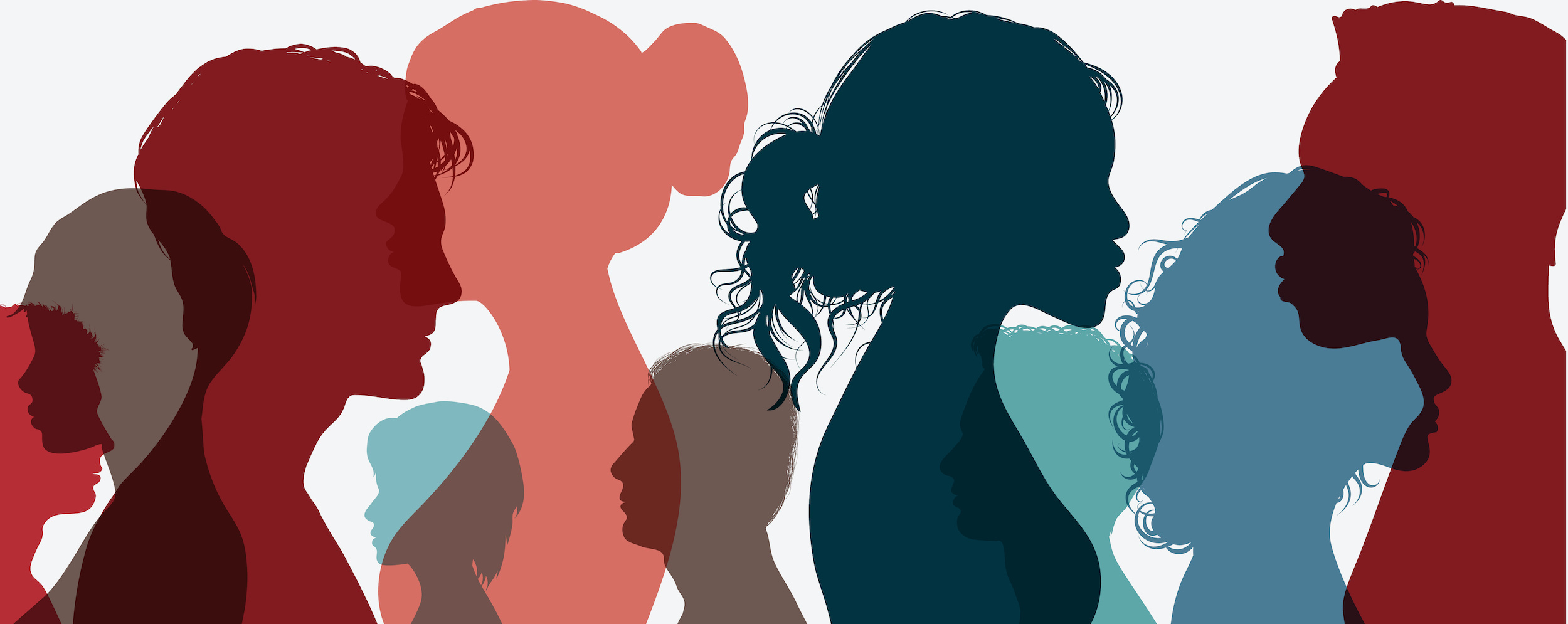 Group Of Multi Ethnic Business Co Workers And Colleagues Silhouette Of